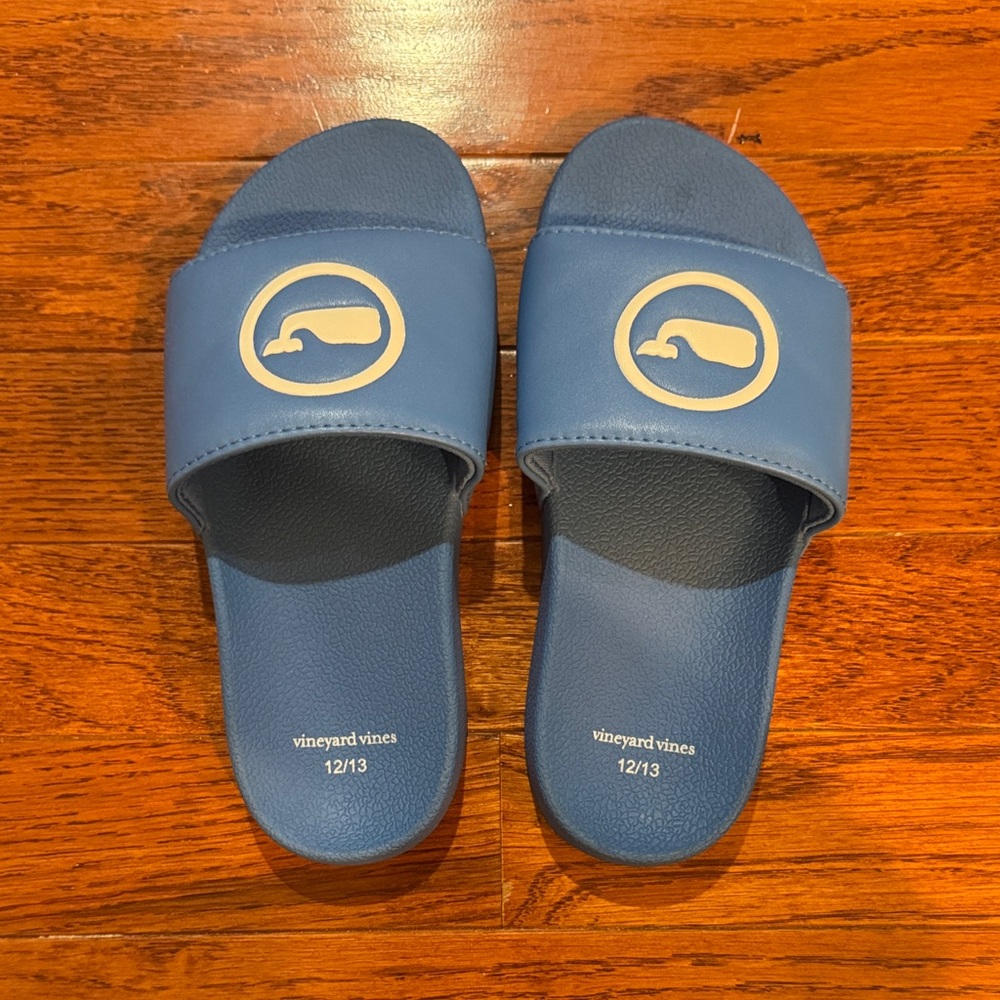 Vineyard Vines Blue Kids Slide Sandals